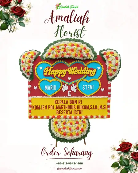 Papan Bunga Pernikahan Centong